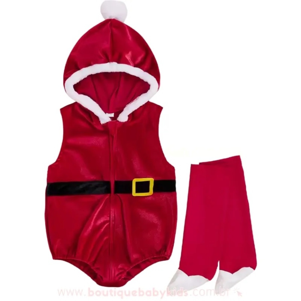 BRAND NEW 12-18M Baby Santa Outfit Set - Red and White